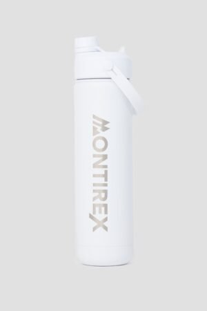 Dual Sip/Straw Metal Bottle - White